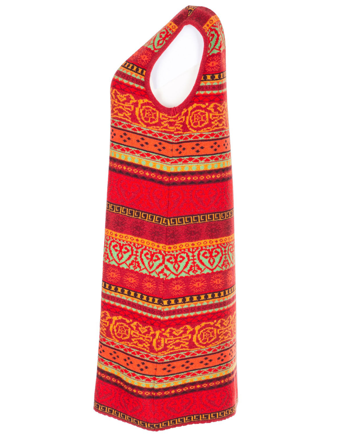 Dunque Damen Jacquard Tunika Kleid reine Schurwolle