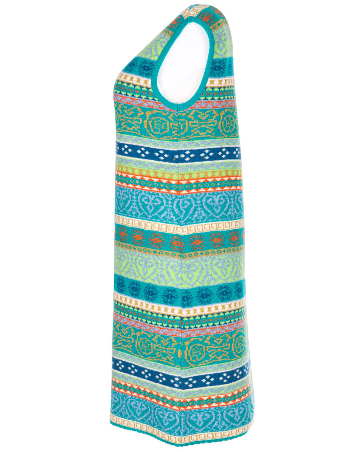 Dunque Damen Jacquard Tunika Kleid reine Schurwolle