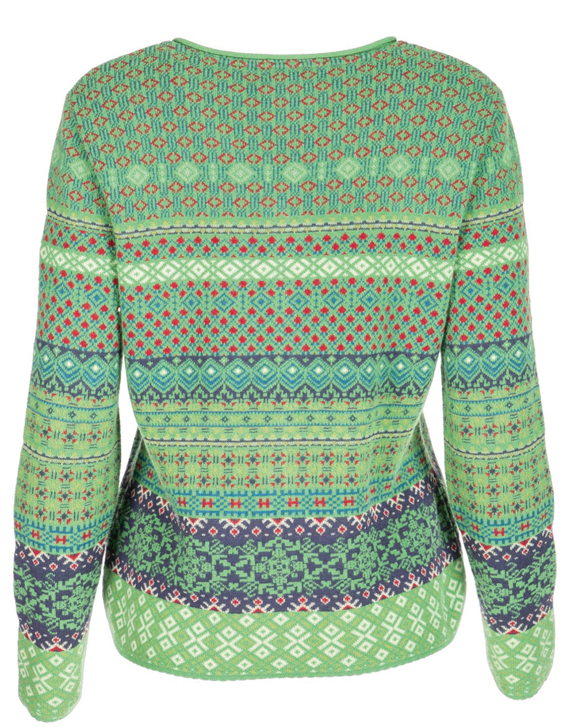 Dunque Damen Jacquard Strickjacke Schurwolle Baumwolle (Bio)