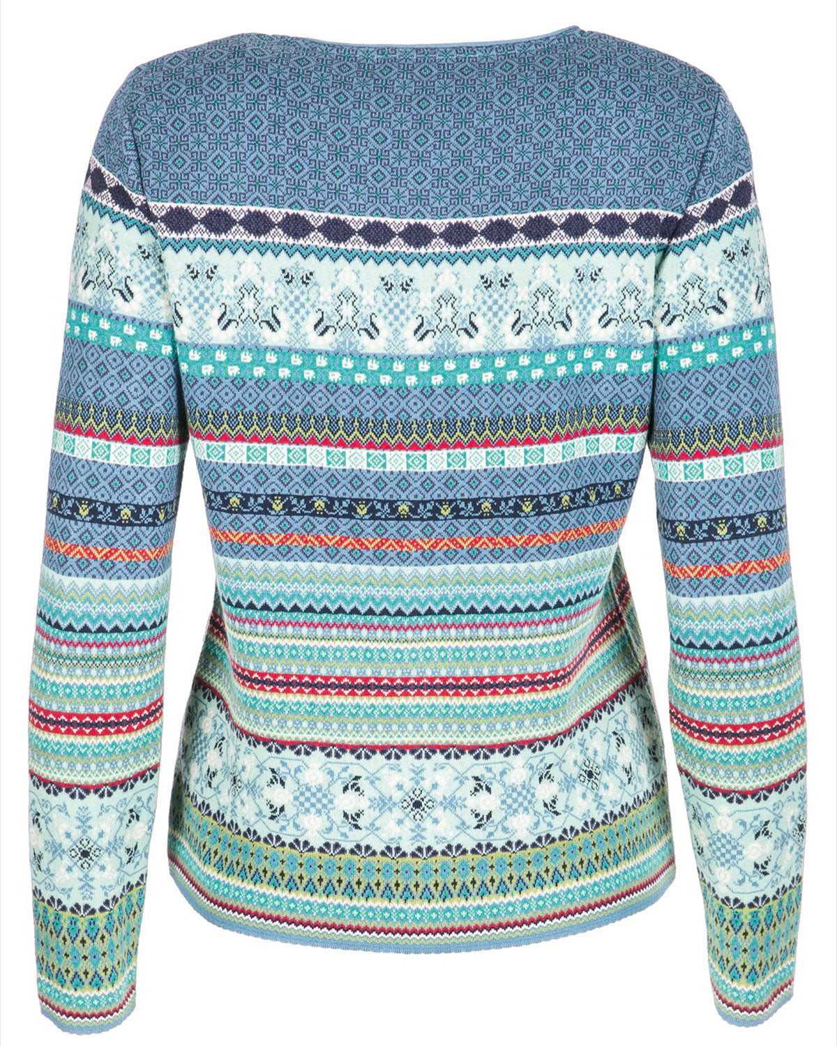 Dunque Damen Jacquard Strickjacke Bio Baumwolle