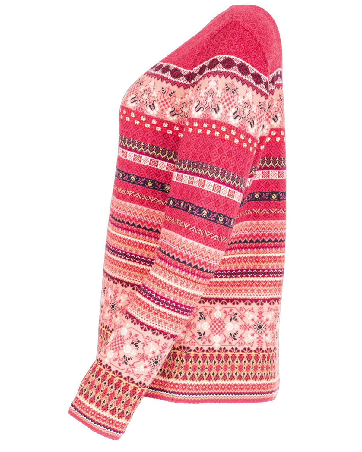 Dunque Damen Jacquard Strickjacke Bio Baumwolle