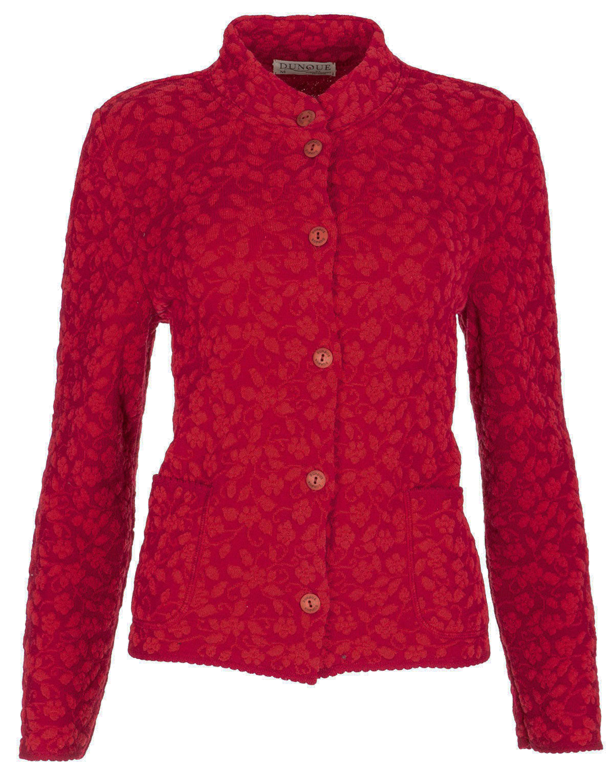 Jacquard-Jacke Hochbund Cloqué Schurwolle (kbT) Baumwolle (Bio)