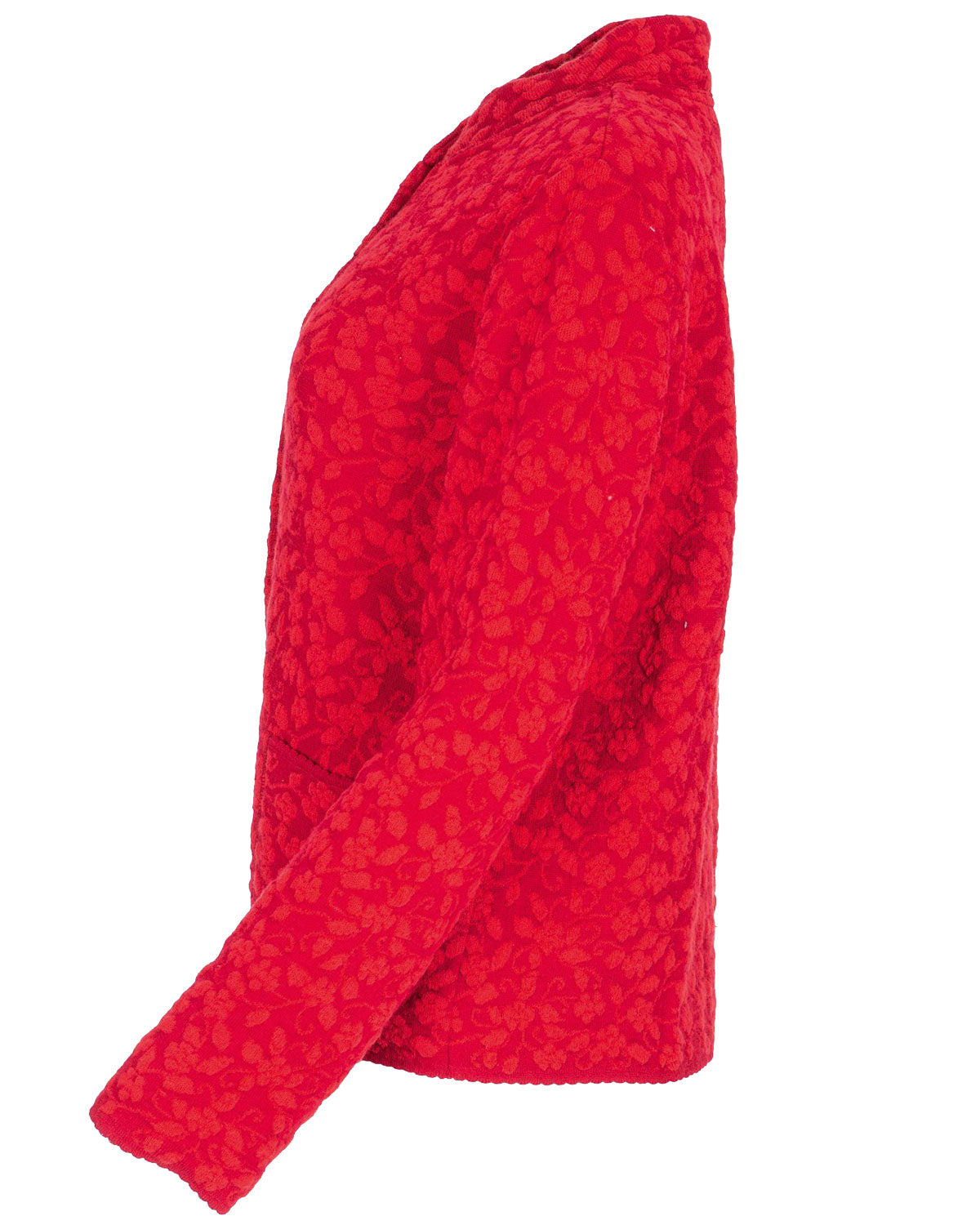 Jacquard-Jacke Hochbund Cloqué Schurwolle (kbT) Baumwolle (Bio)