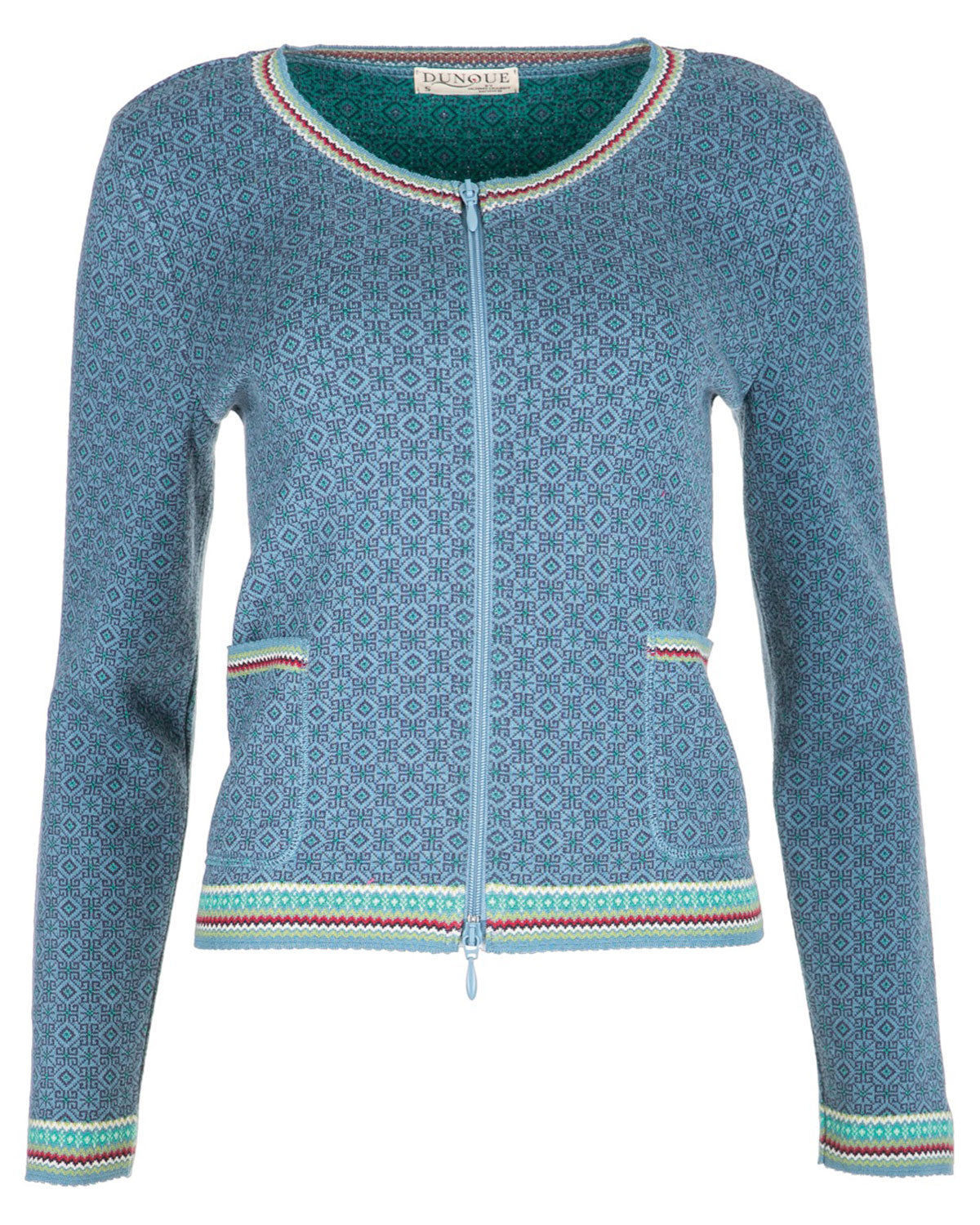 Dunque Jacquard Strickjacke 2 Wege RV Bio Baumwolle