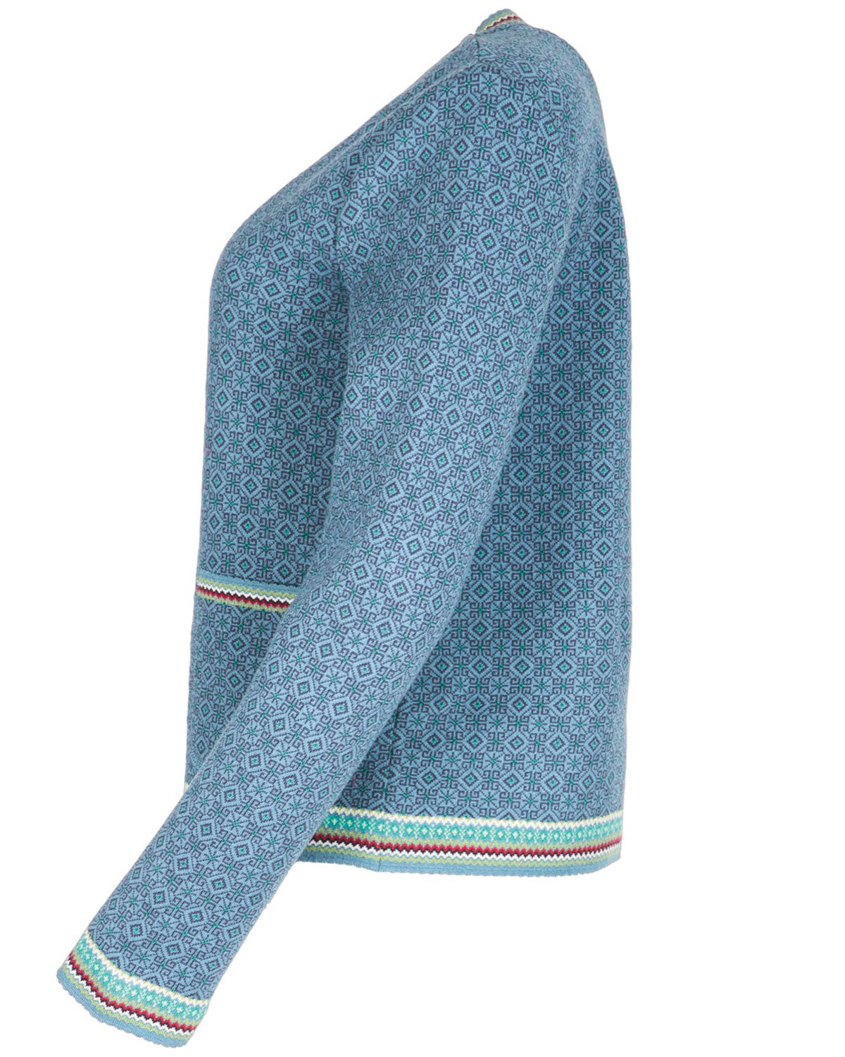 Dunque Jacquard Strickjacke 2 Wege RV Bio Baumwolle