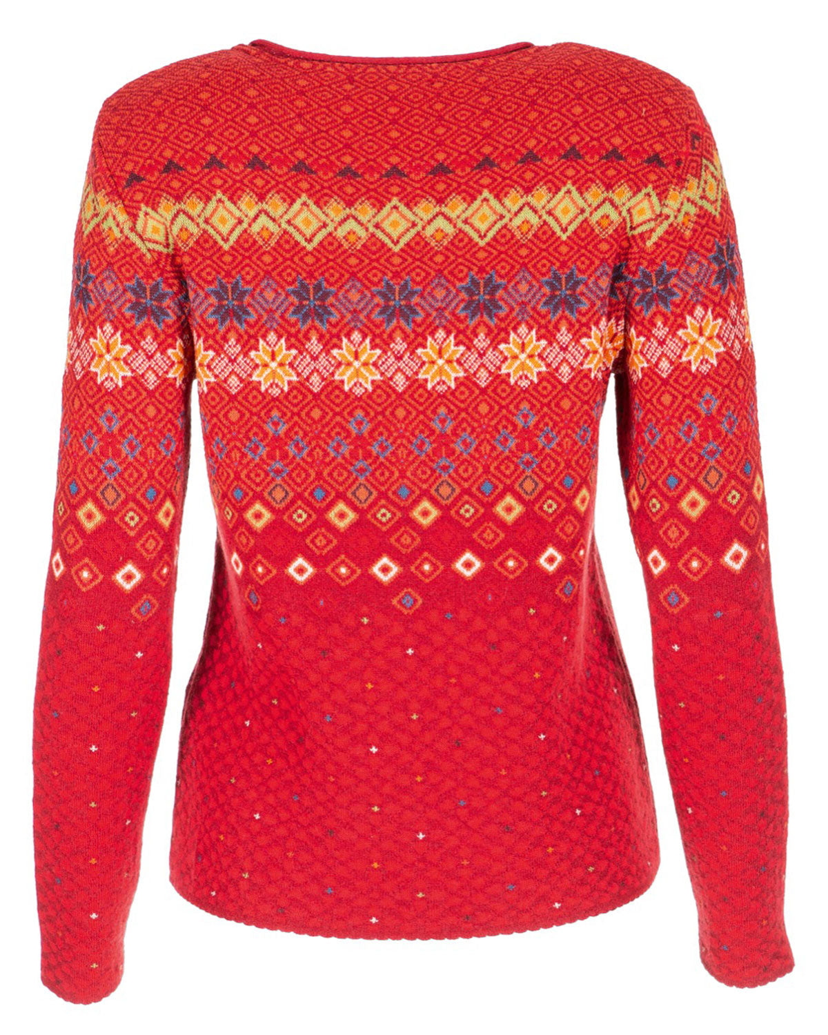 Dunque Damen Jacquard Strickjacke Schurwolle Baumwolle (Bio)