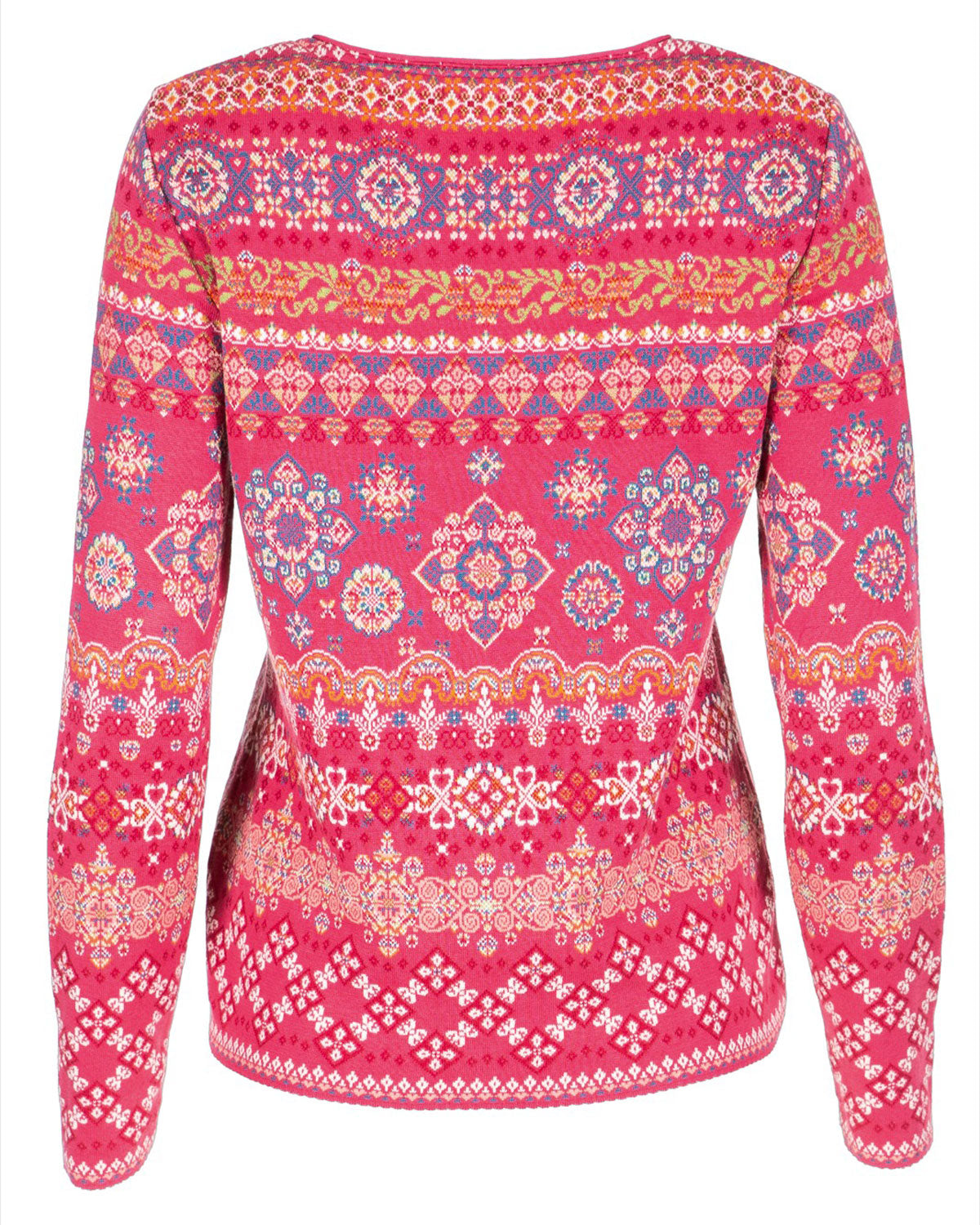 Dunque Damen Jacquard Strickjacke Bio Baumwolle