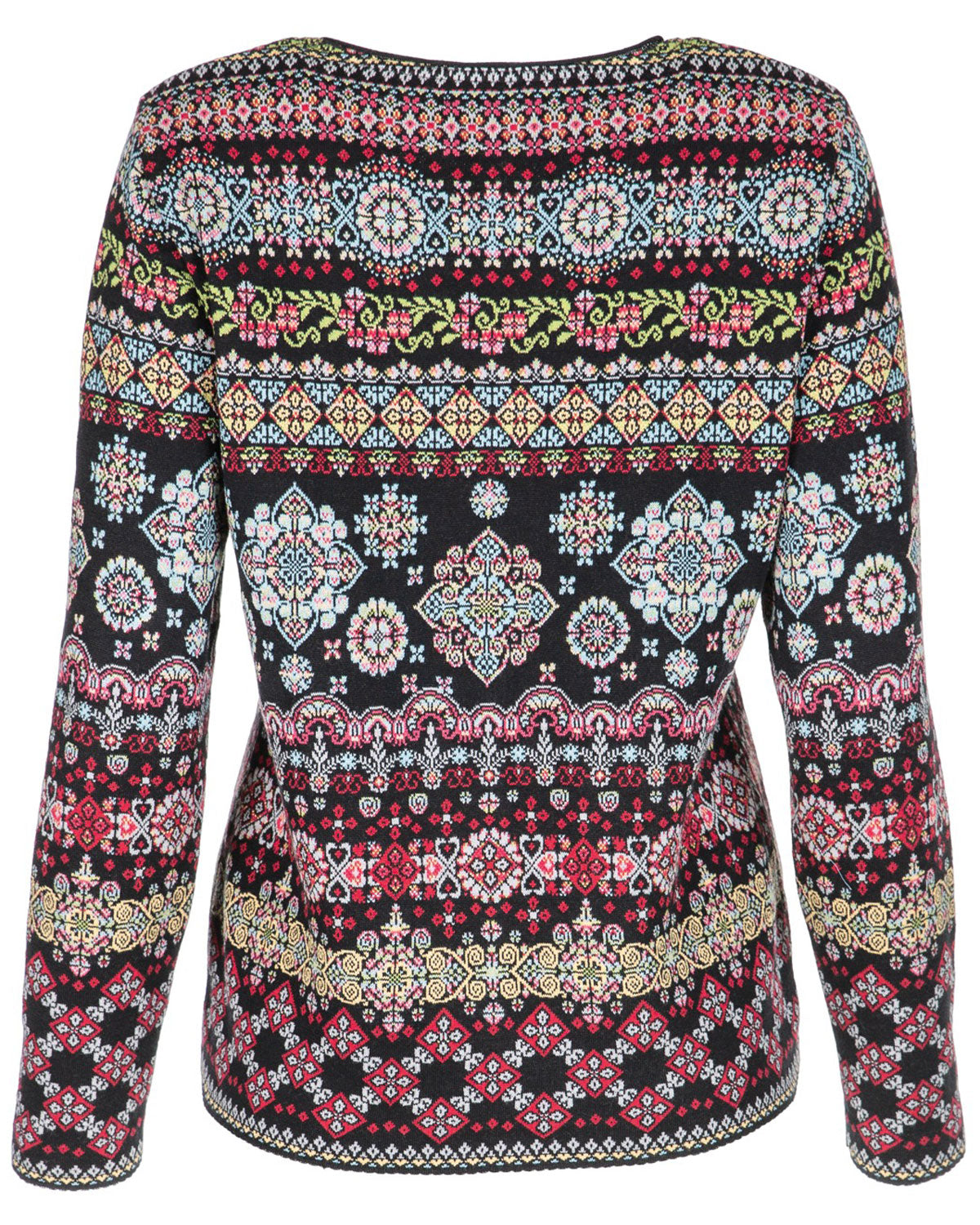 Dunque Damen Jacquard Strickjacke Bio Baumwolle