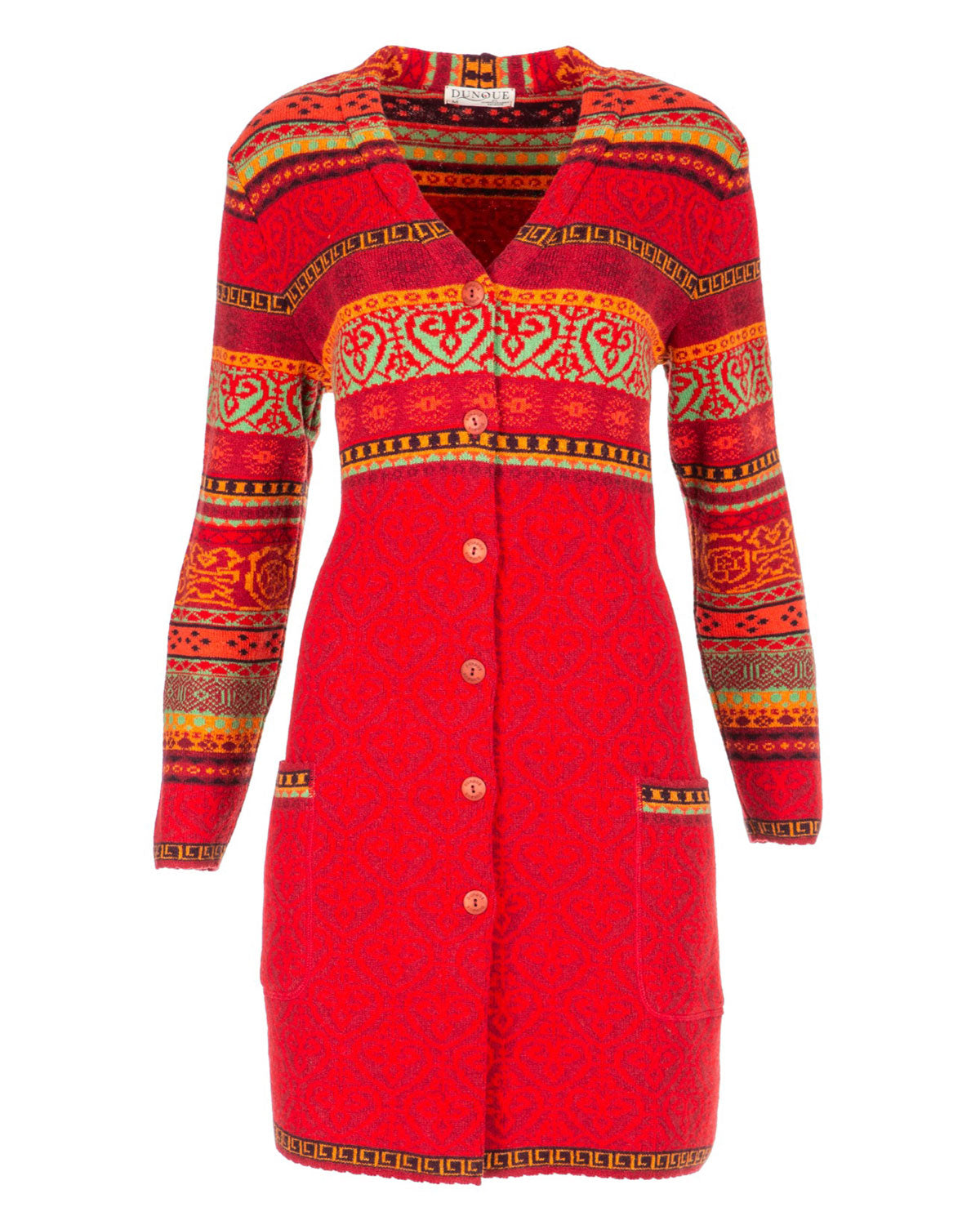 Dunque Damen-Jacquard-Kurzmantel Schurwolle