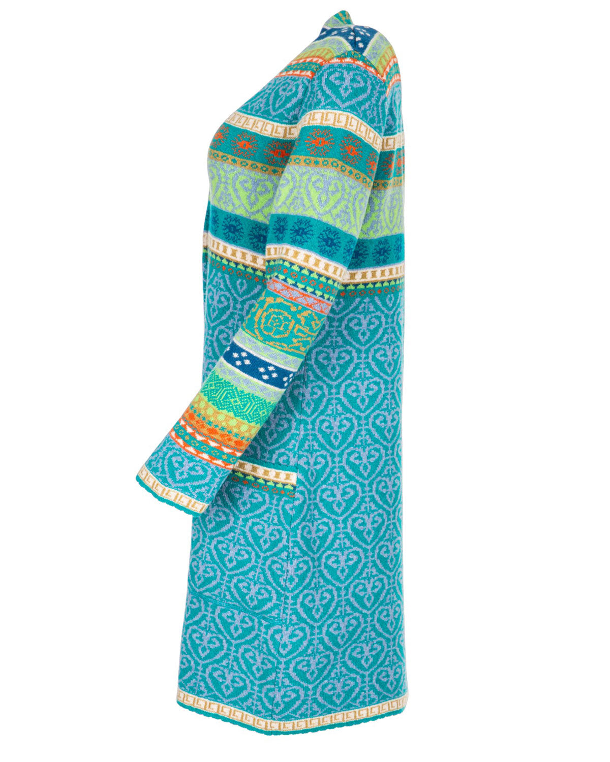 Dunque Damen-Jacquard-Kurzmantel Schurwolle