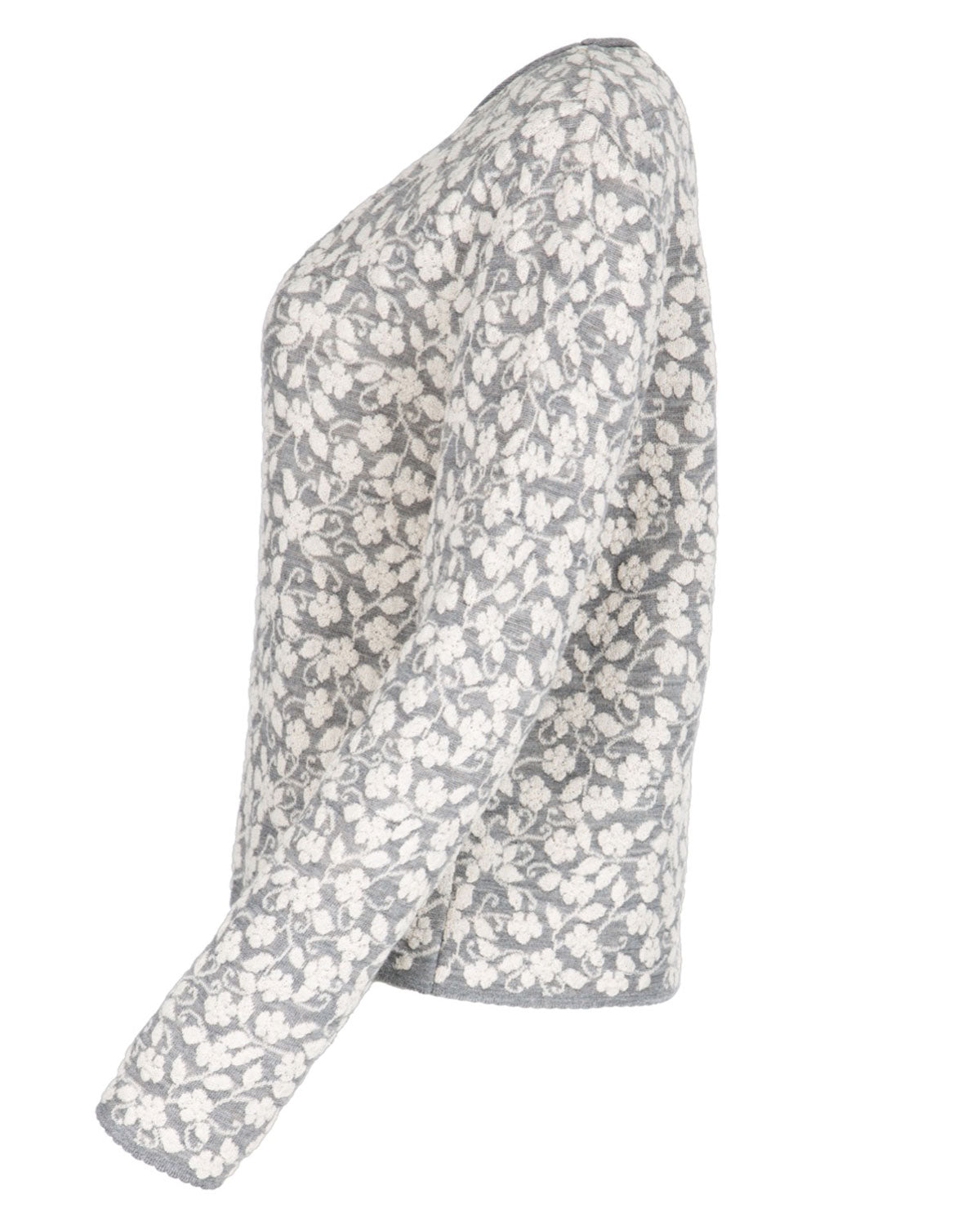 Jacquard-Pullover Cloqué Schurwolle (kbT-Merino) Baumwolle (Bio)