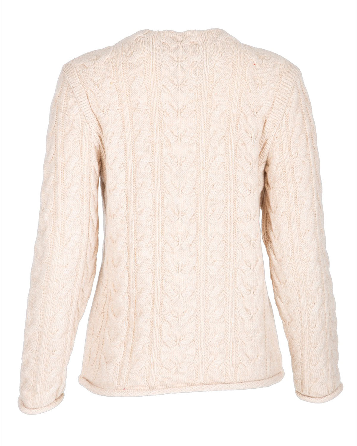 Dunque Damen Schurwolle Pullover Zopfmuster