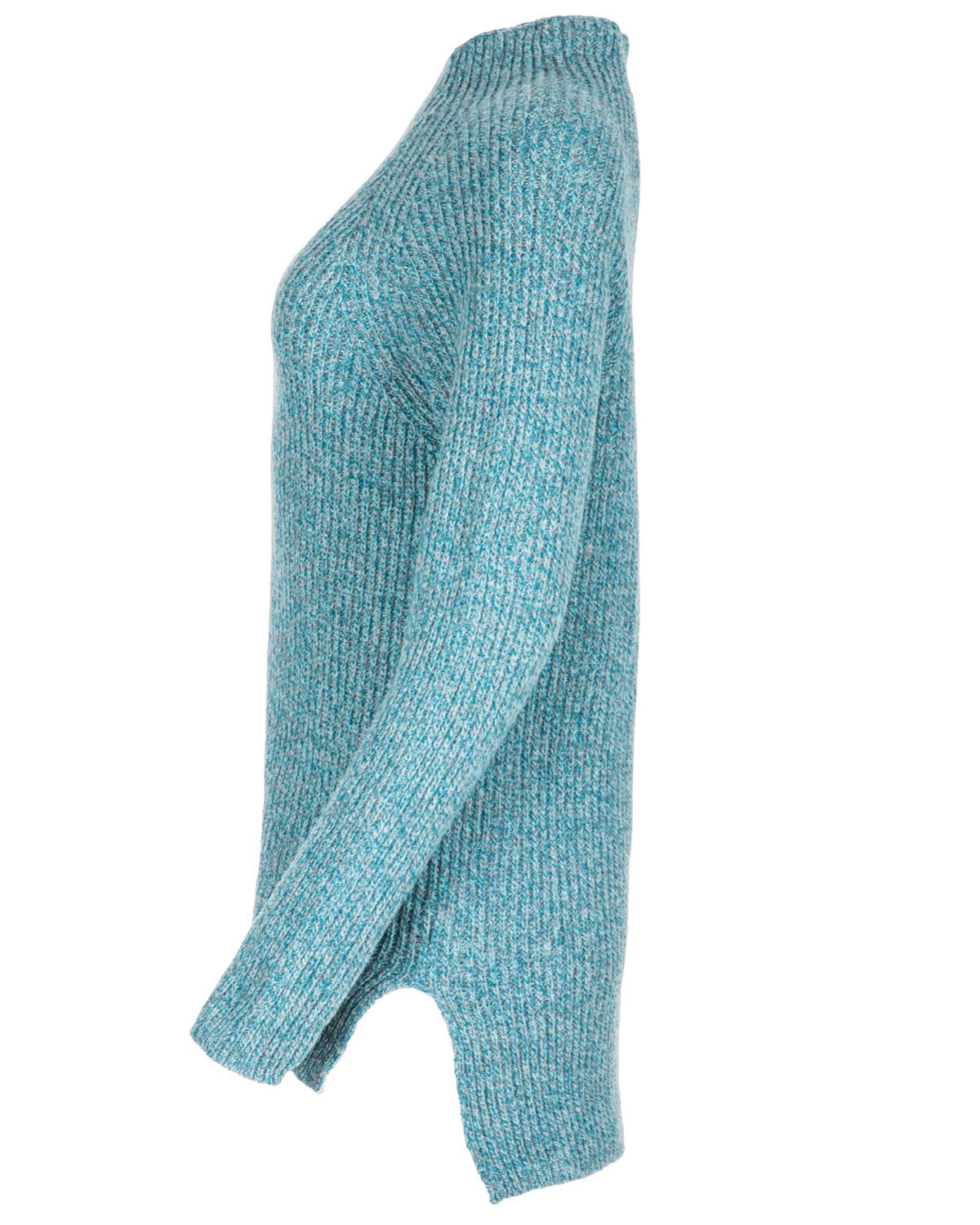 Dunque Damen Perlfang-Pullover mit Schlitz Wolle