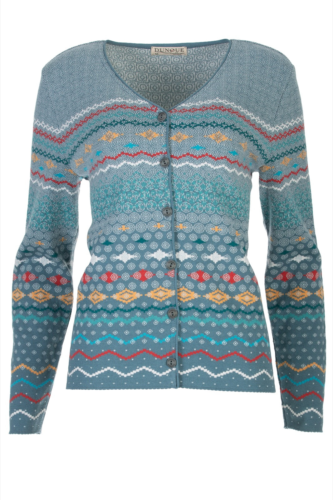 Dunque Damen Jacquard-Strickjacke reiner Baumwolle Bio