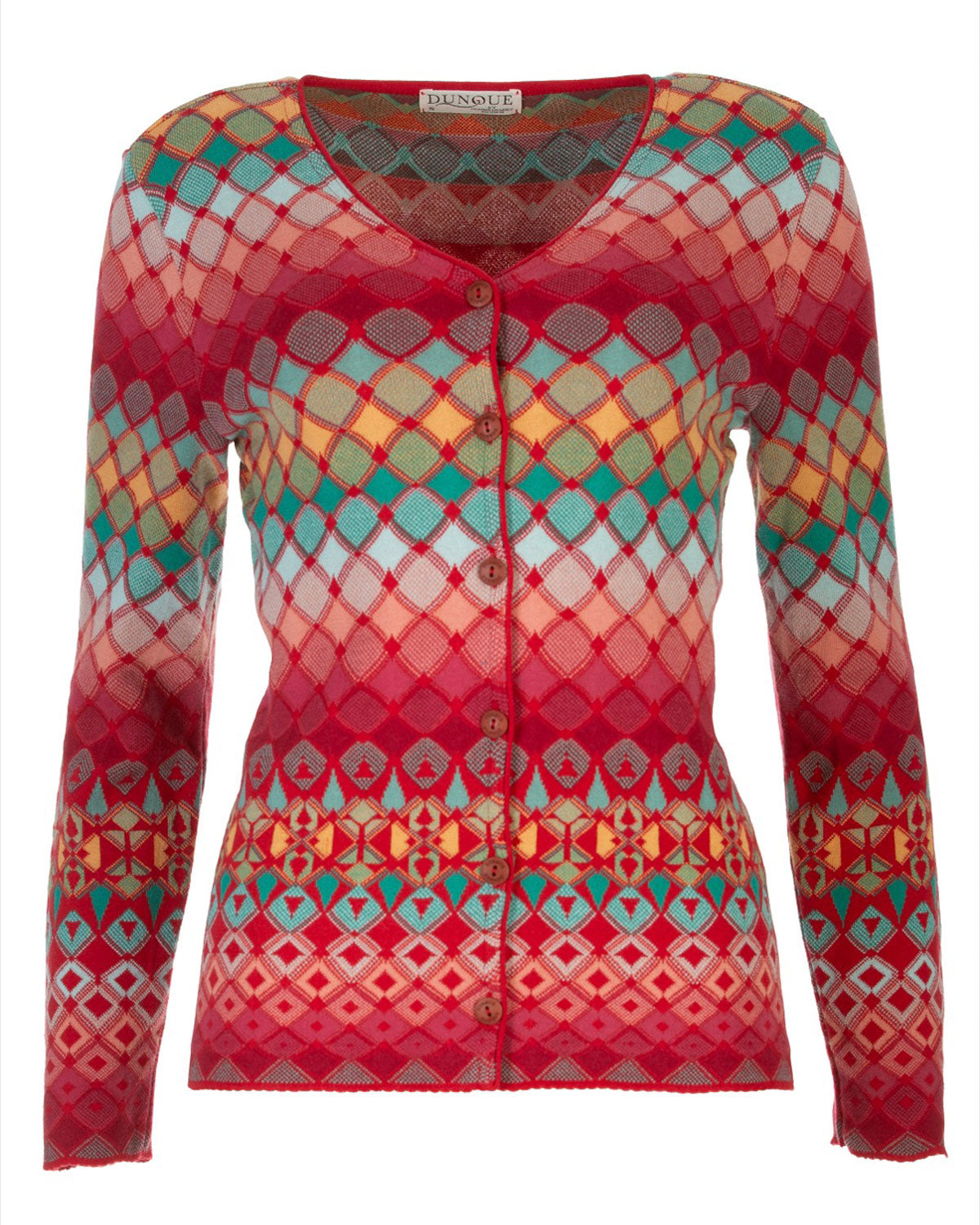 Dunque Jacquard-Strickjacke Baumwolle Bio