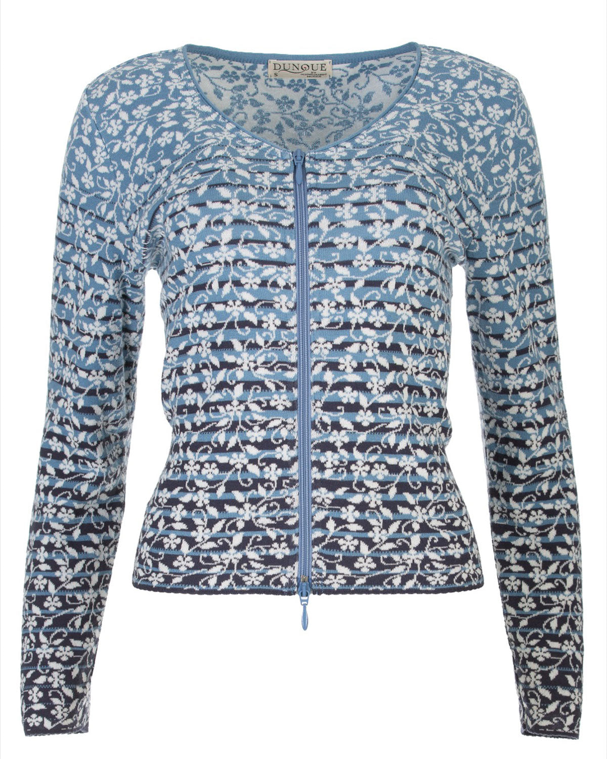 Dunque Damen Jacquard Jacke 2-Wege-Reißverschluss Bio Baumwolle