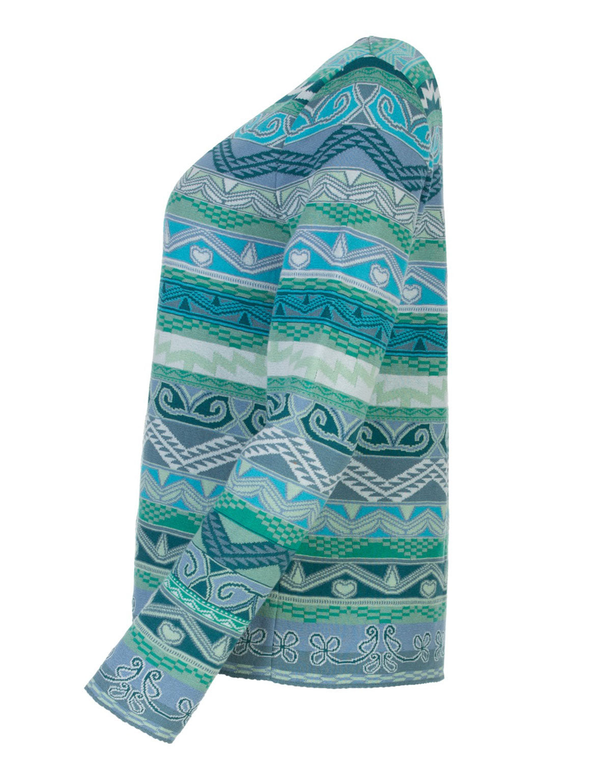 Dunque Damen Jacquard-Strickjacke Baumwolle Bio