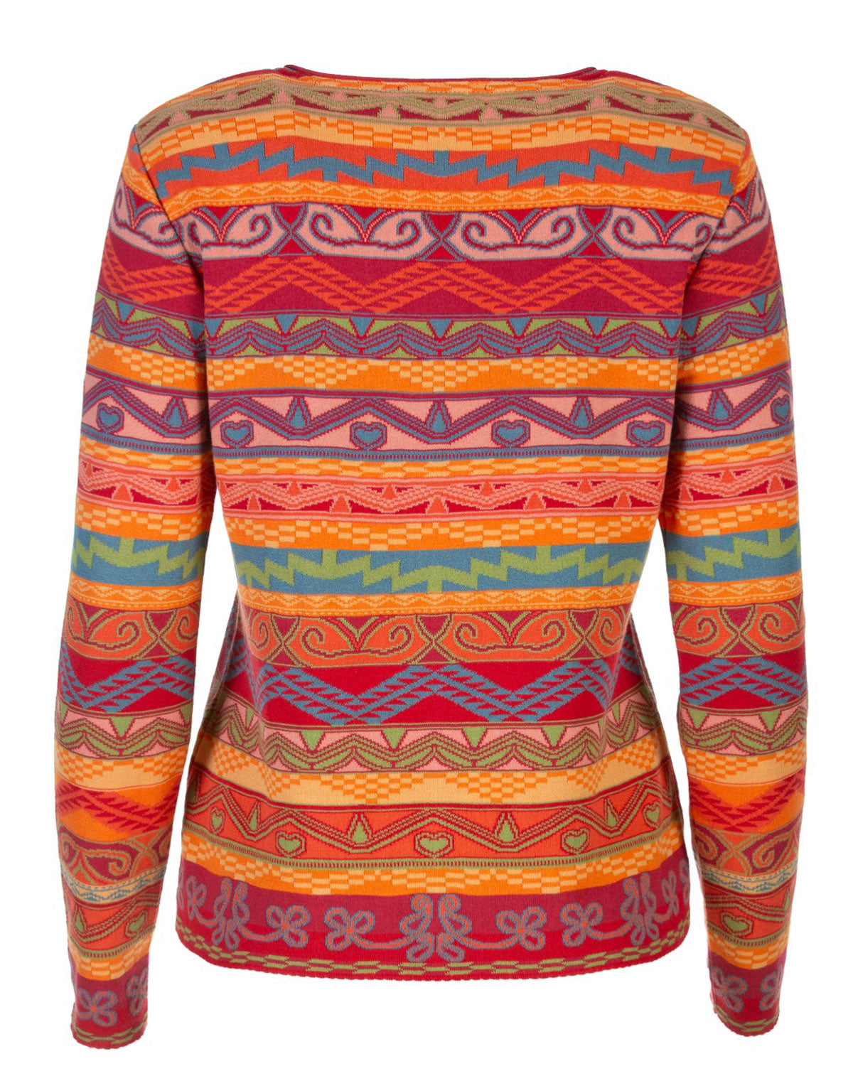 Dunque Damen Jacquard-Strickjacke Baumwolle Bio