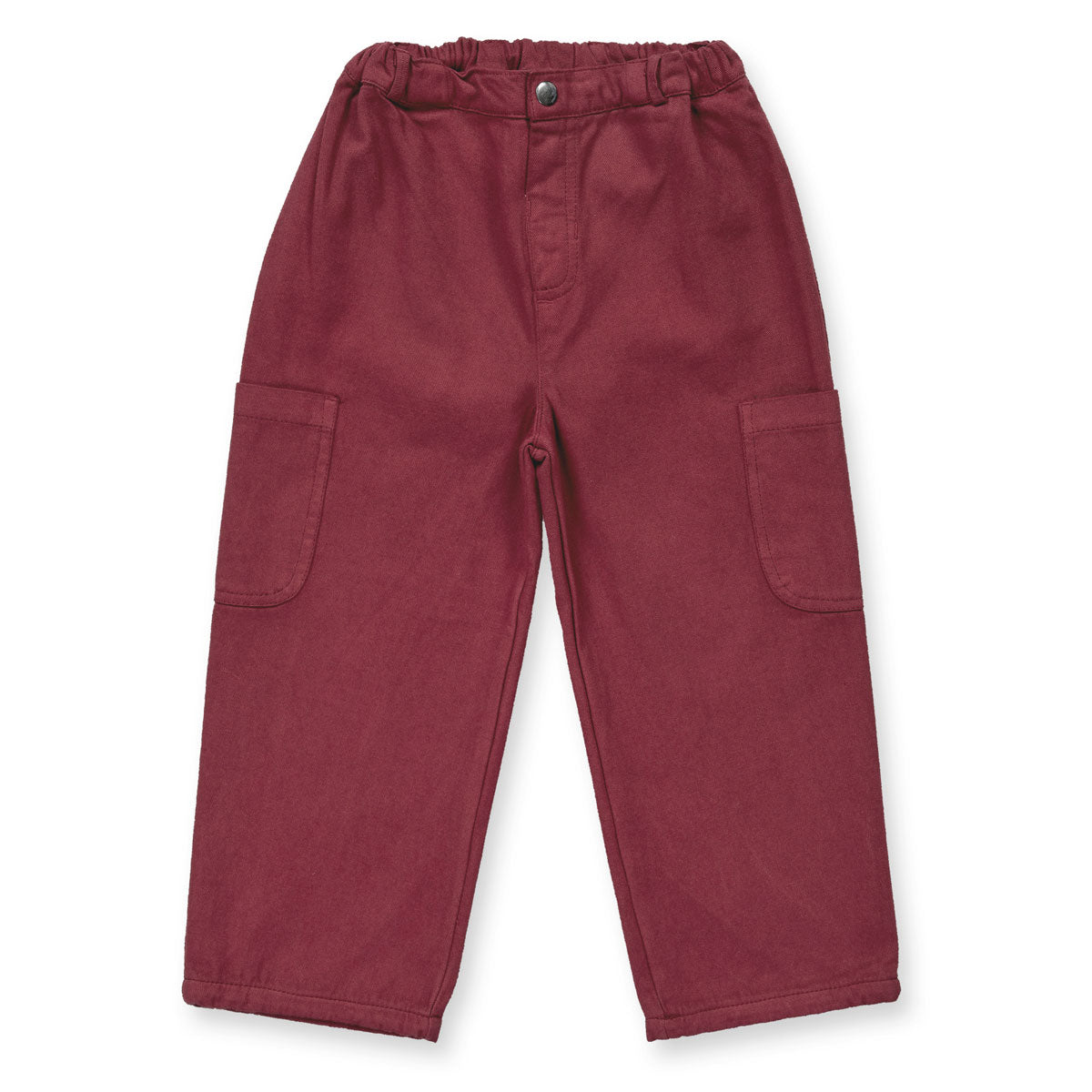 Gefütterte Kinderhose im Baggy-Stil Bio Baumwolle Twill mit Außentaschen
