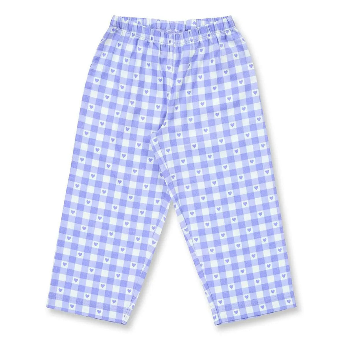 Kinder Payjama mit Katzen-Applikation Flanel Hose Bio Baumwolle