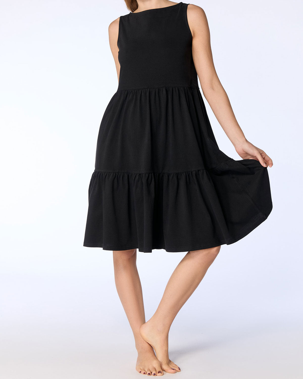 Leela Cotton Damen Volantkleid reiner Bio Baumwolle