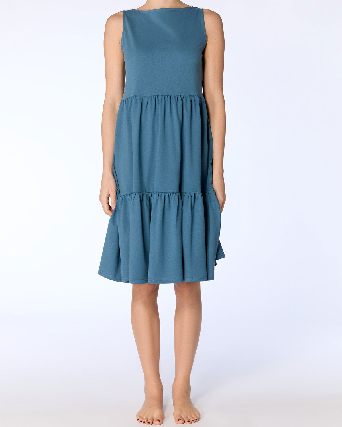 Leela Cotton Damen Volantkleid reiner Bio Baumwolle