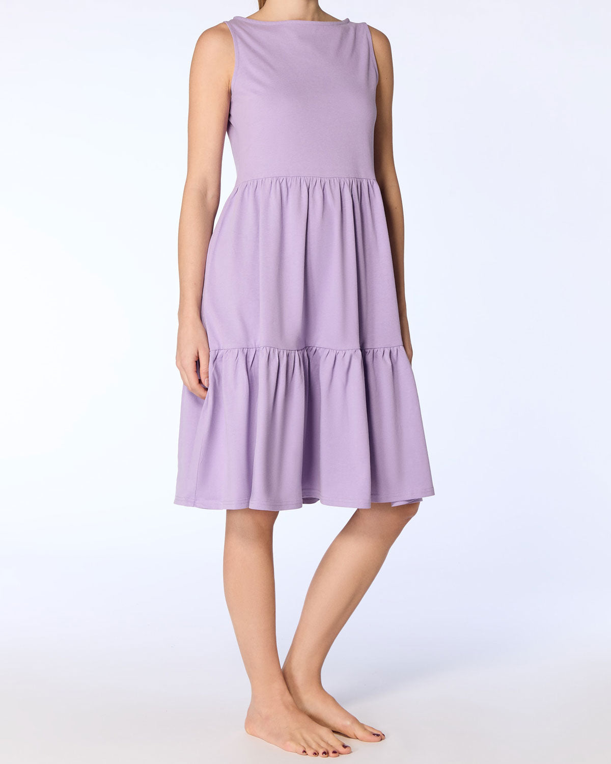 Leela Cotton Damen Volantkleid reiner Bio Baumwolle