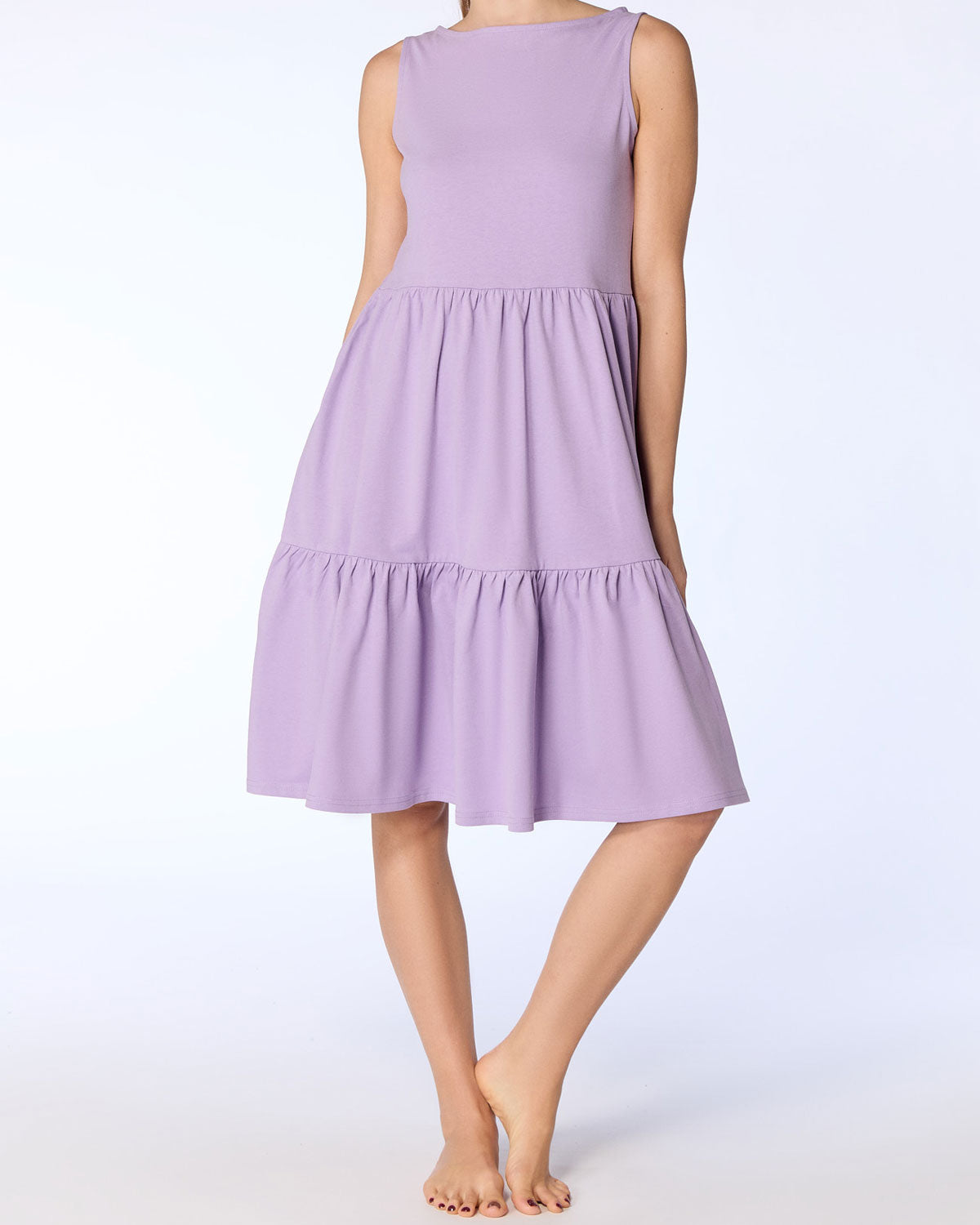 Leela Cotton Damen Volantkleid reiner Bio Baumwolle