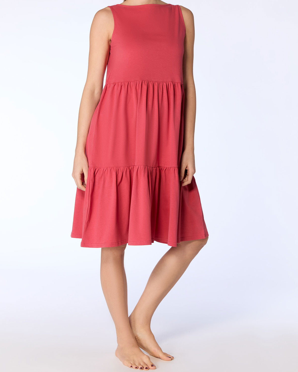 Leela Cotton Damen Volantkleid reiner Bio Baumwolle