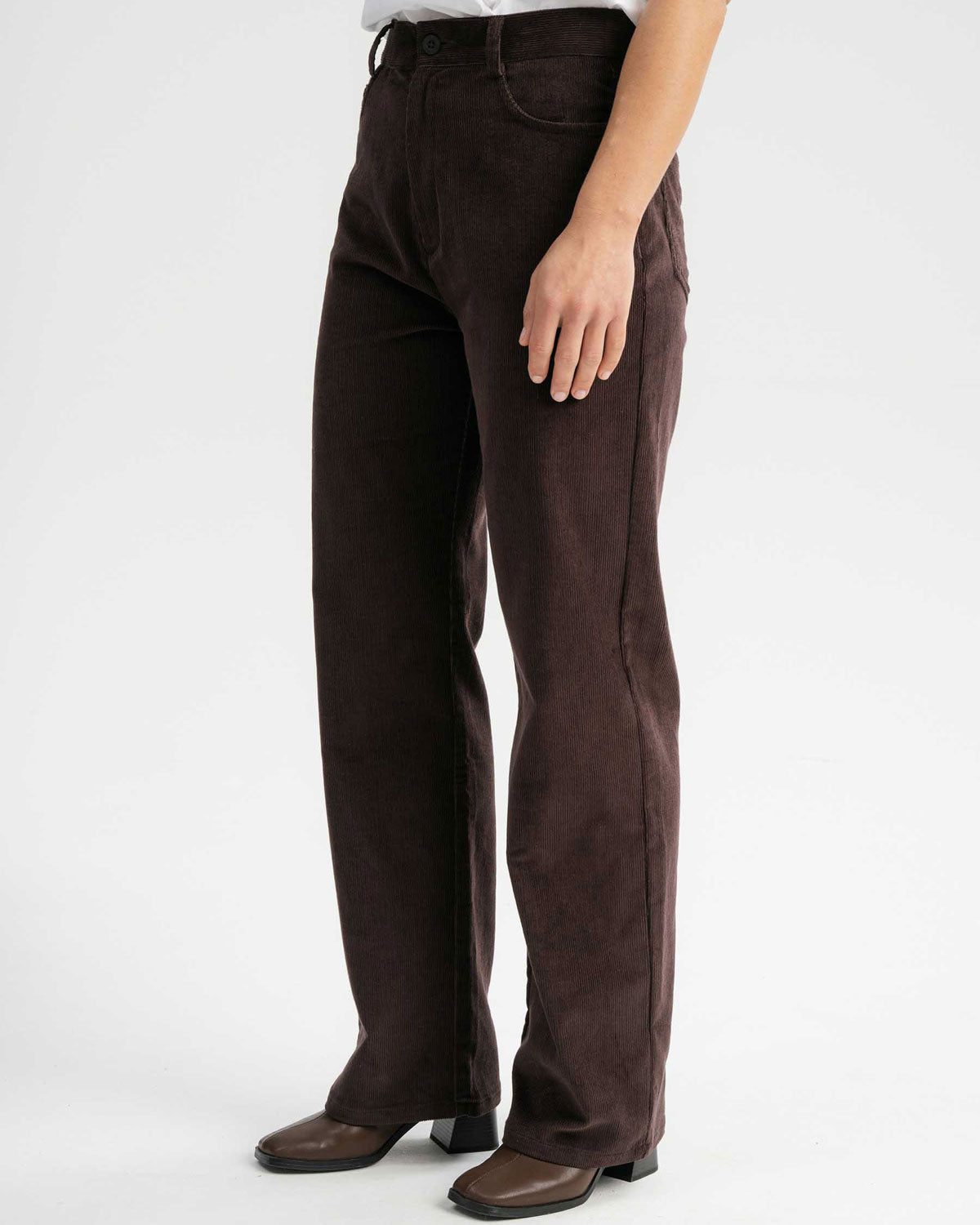 Mela Damen Cord Hose mit hohem Bund und weitem Bein Bio Baumwolle