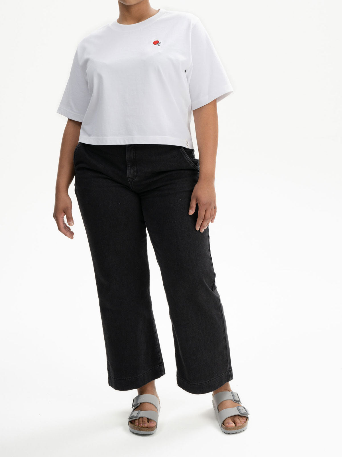 Mela Damen Bio Baumwolle T-Shirt ping-pong Strickerei