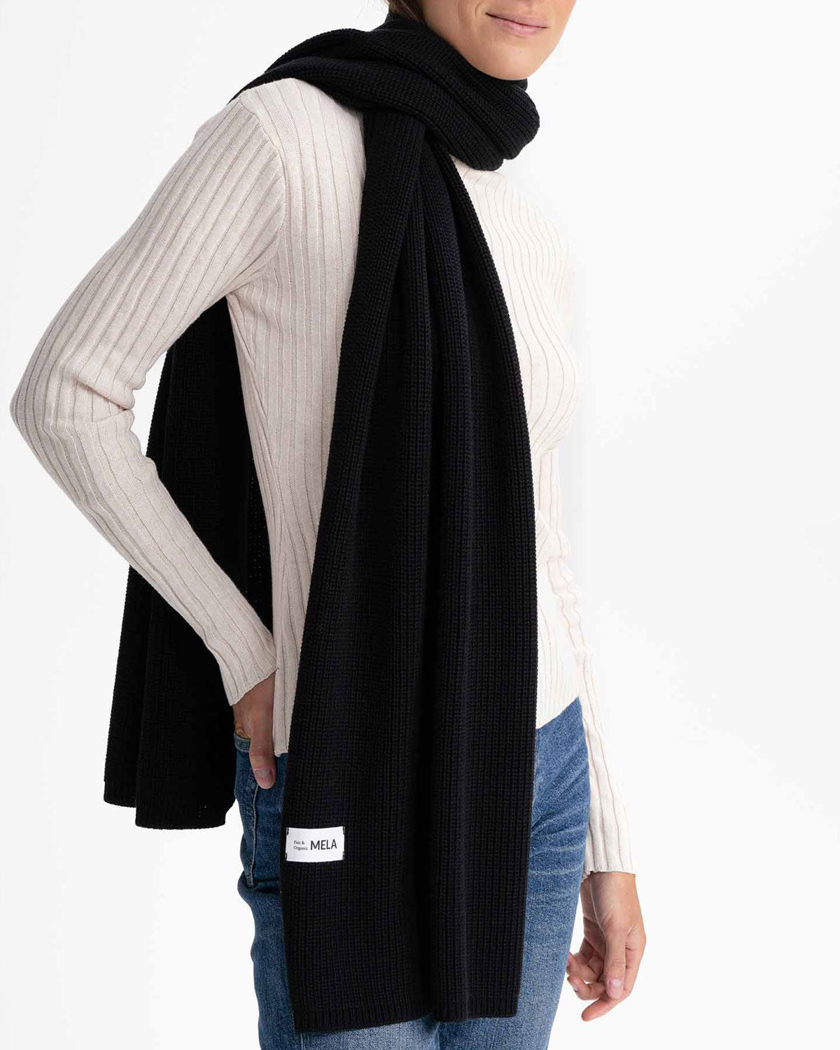 Mela Unisex Rippstrick Schal Bio Baumwolle