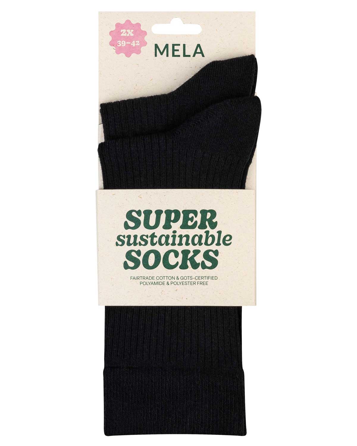 Rundstrick‑Socken Bio Baumwolle Elasthan 2er‑Pack