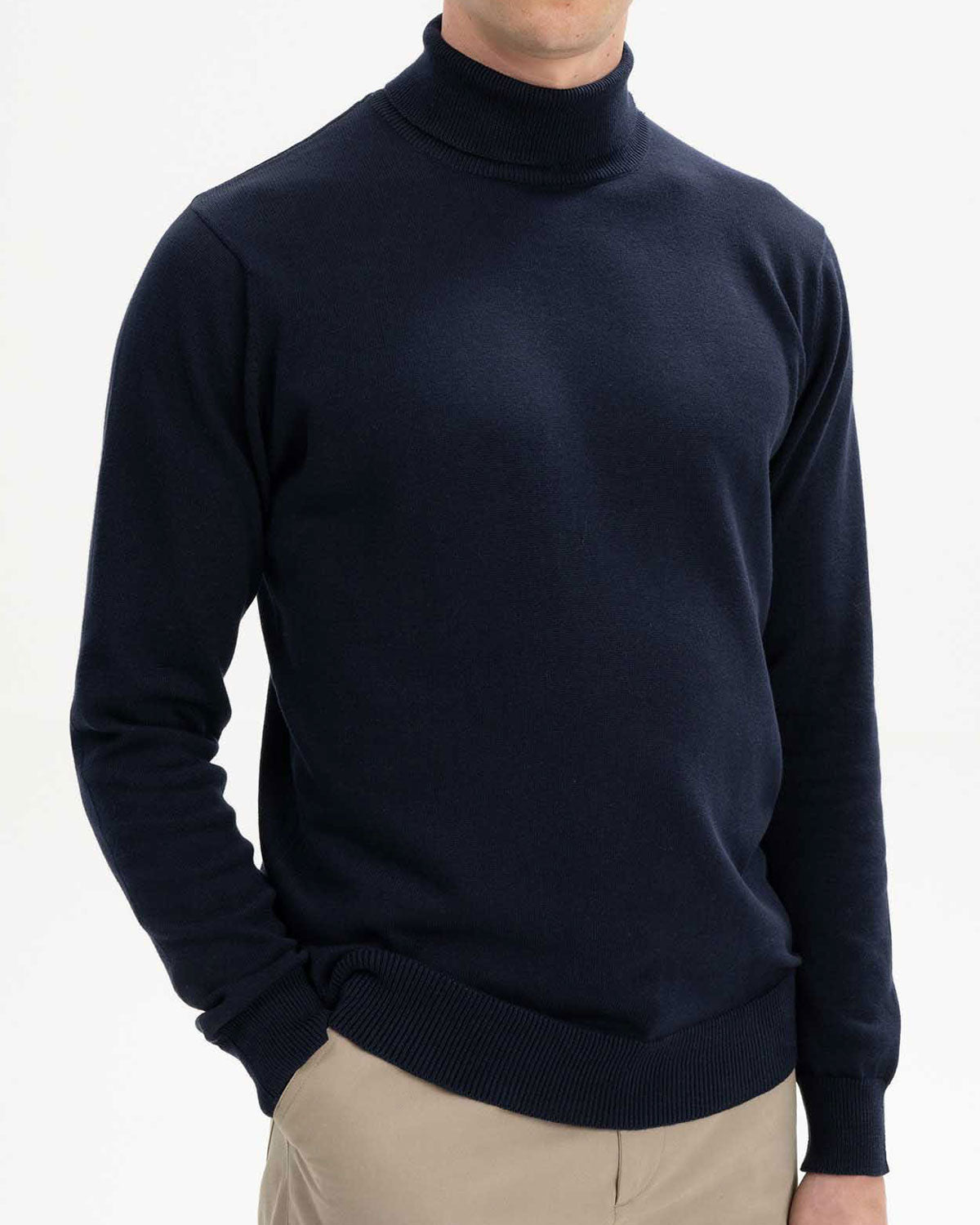 Mela Herren Feinstrick Rollkragenpullover Bio Baumwolle