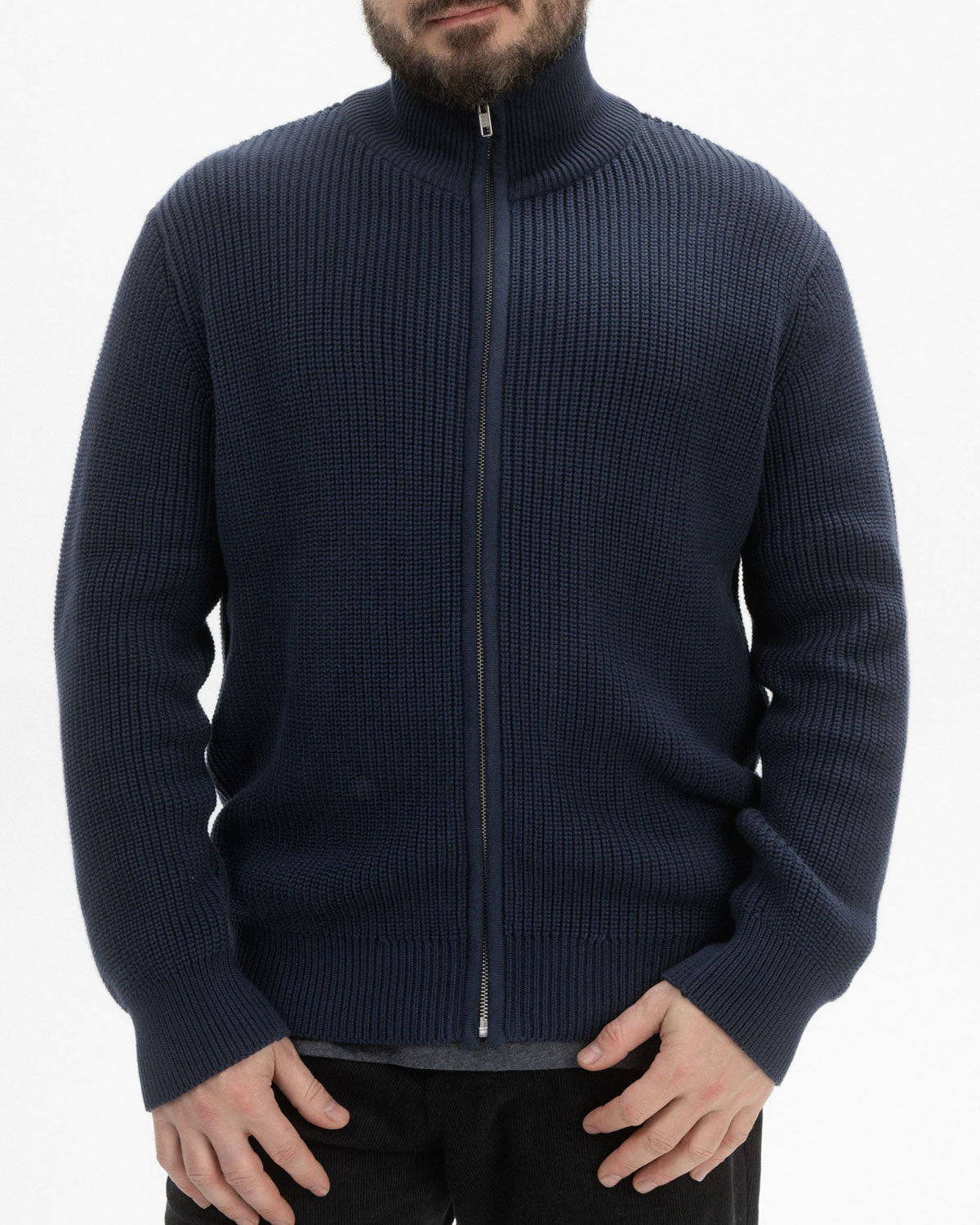 Mela Herren Rippstrick Jacke Bio Baumwolle