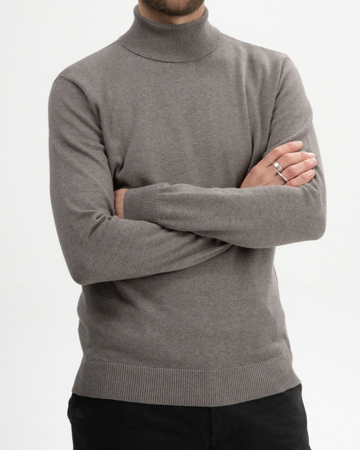 Mela Herren Feinstrick Rollkragenpullover Bio Baumwolle
