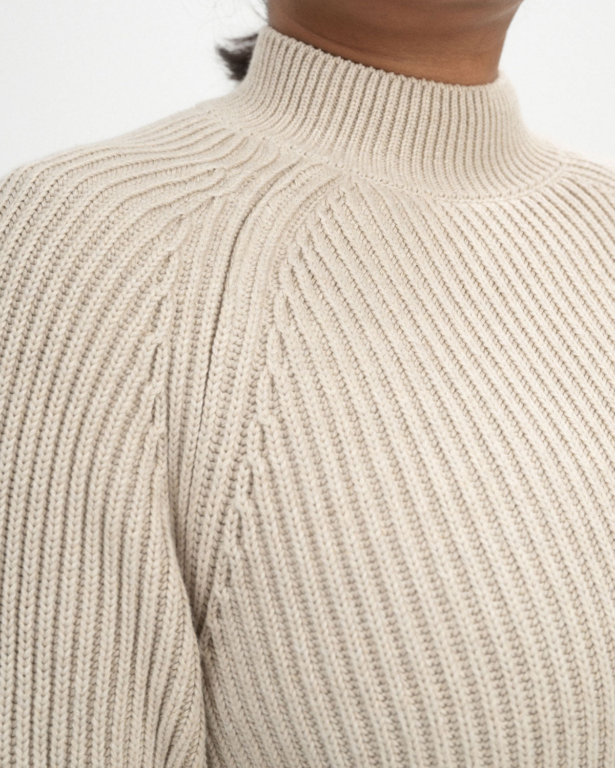 Mela Damen Rippstrick Stehkragenpullover Bio Baumwolle