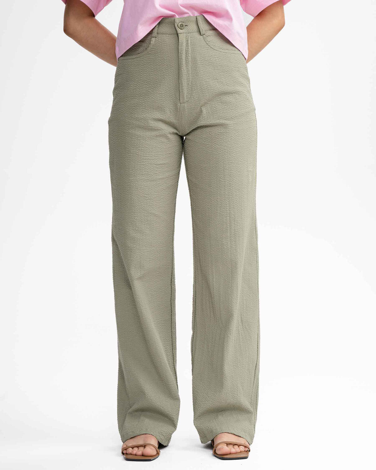 Mela Damen Seersucker Hose Bio Baumwolle.