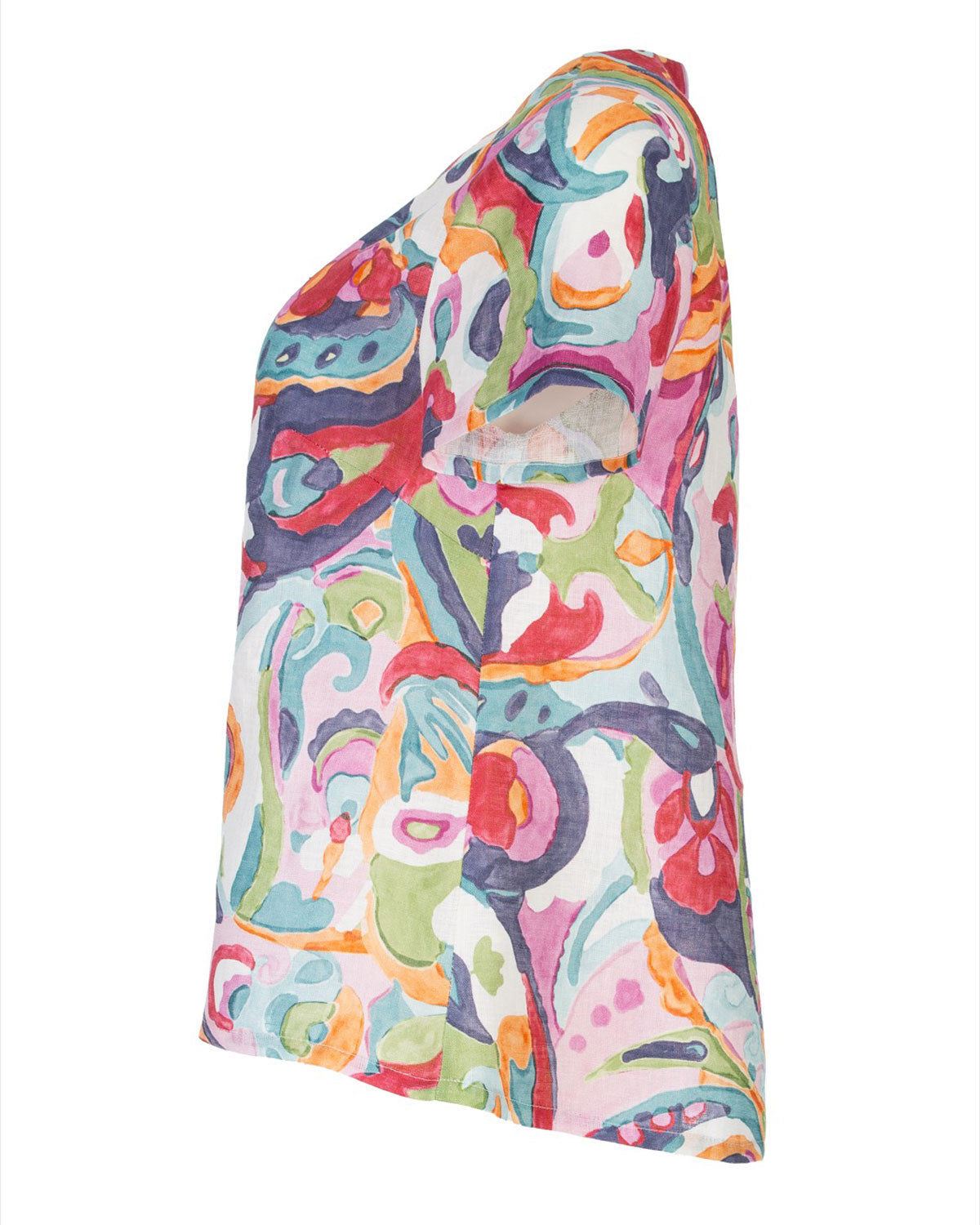 Naturalmente Damen-Leinenbluse mit floralem Muster