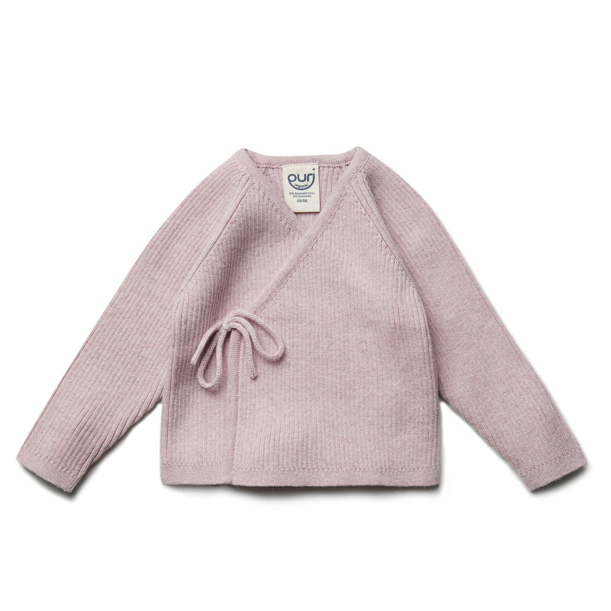Puri Organic Baby Kimono Jacke Rippenstrick Bio Baumwolle Wolle