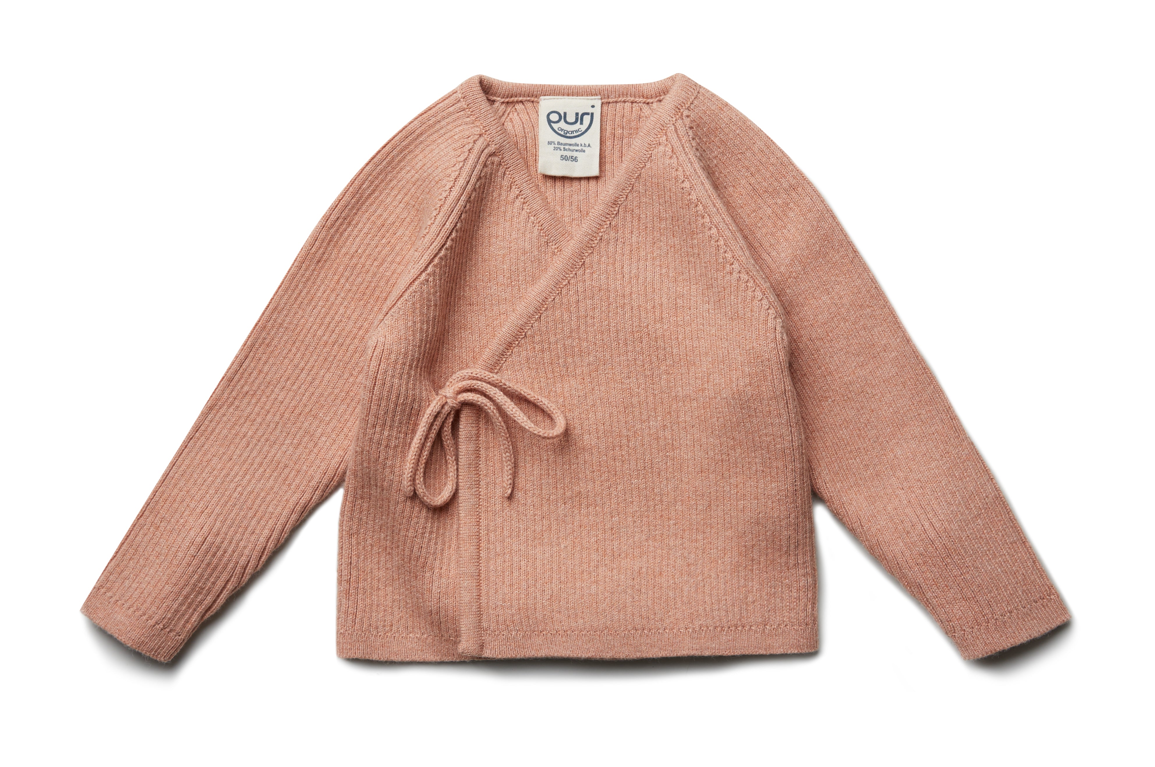 Puri Organic Baby Kimono Jacke Rippenstrick Bio Baumwolle Wolle