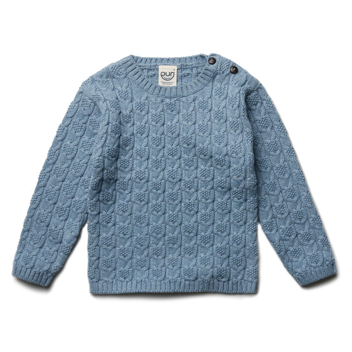 Puri Organic Kinder Pullover Strukturstrick Bio Baumwolle Wolle