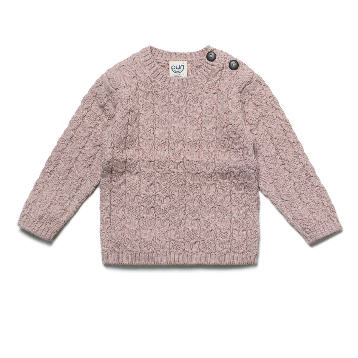 Baby Kleinkinder Pullover Strukturstrick Baumwolle (Bio) Schurwolle