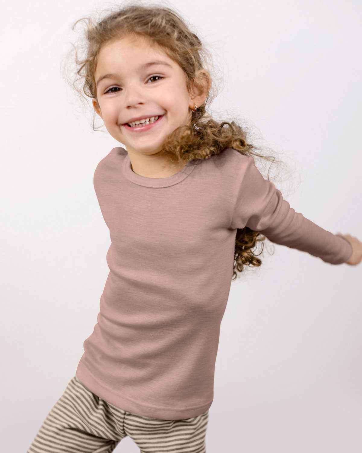Engel Natur Kinder Unterhemd Uni Langarm Wolle Seide