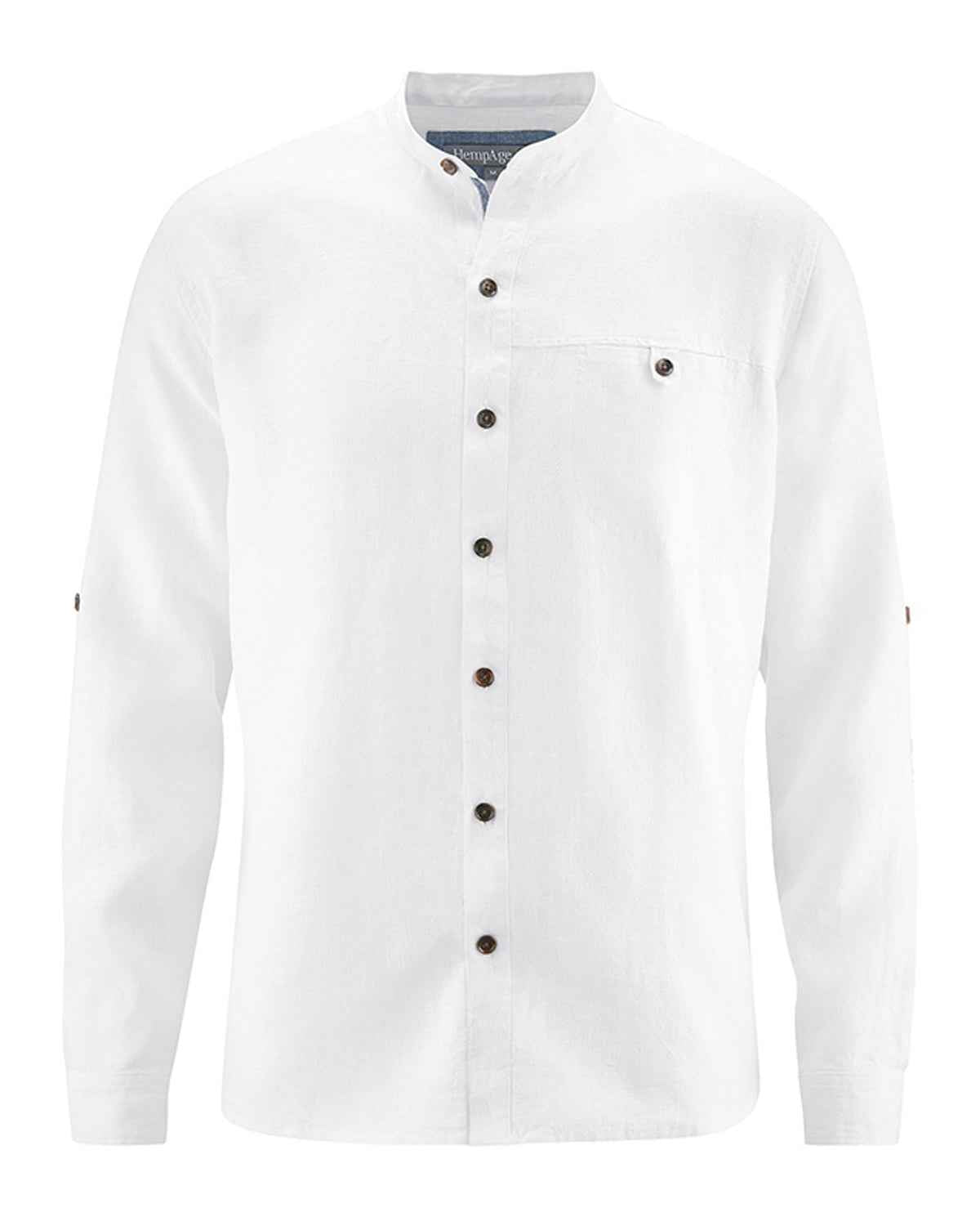 Hempage Herren Shirt Stehkragenhemd Hanf