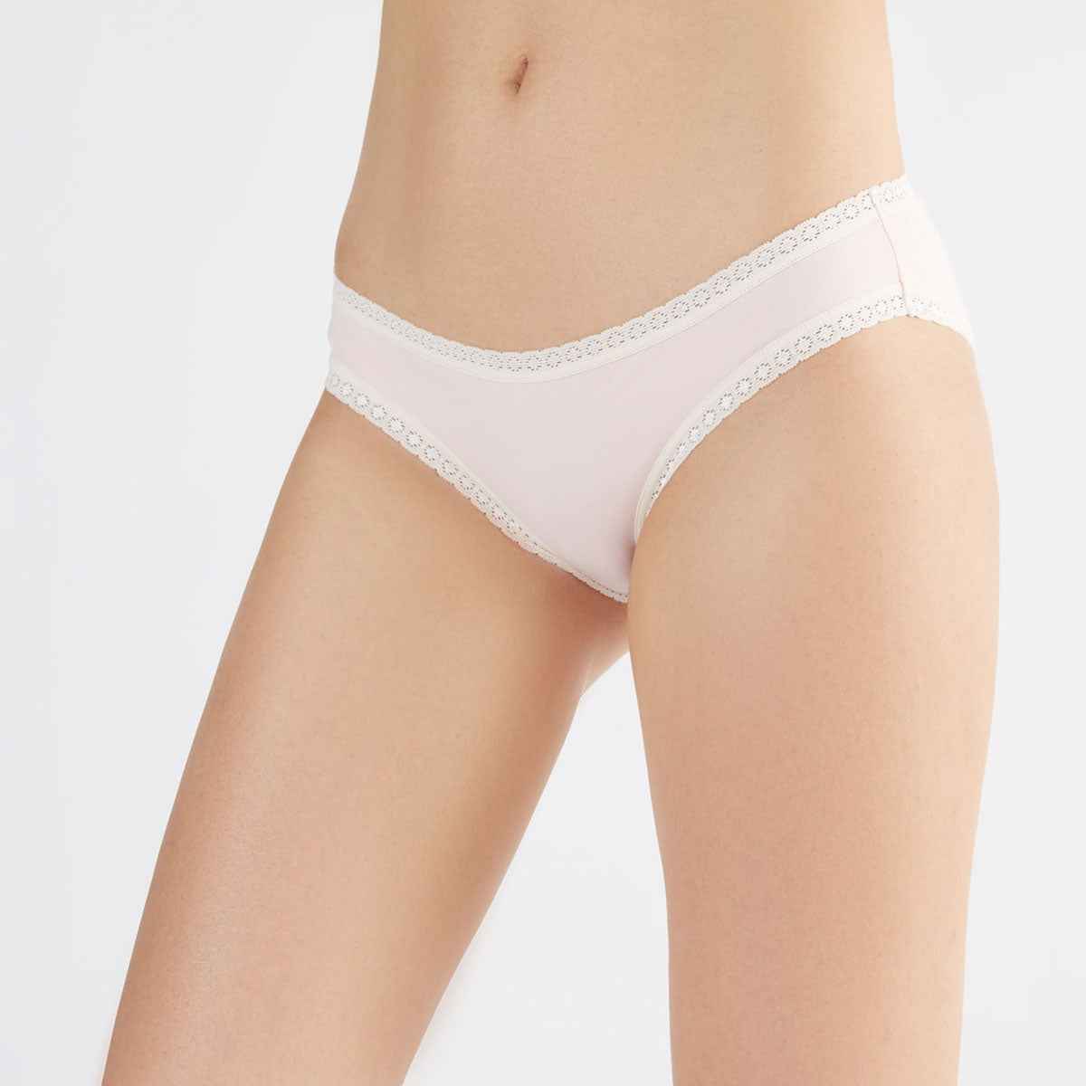 Albero Natur Damen Slip mit Spitze Bio Baumwolle Elasthan