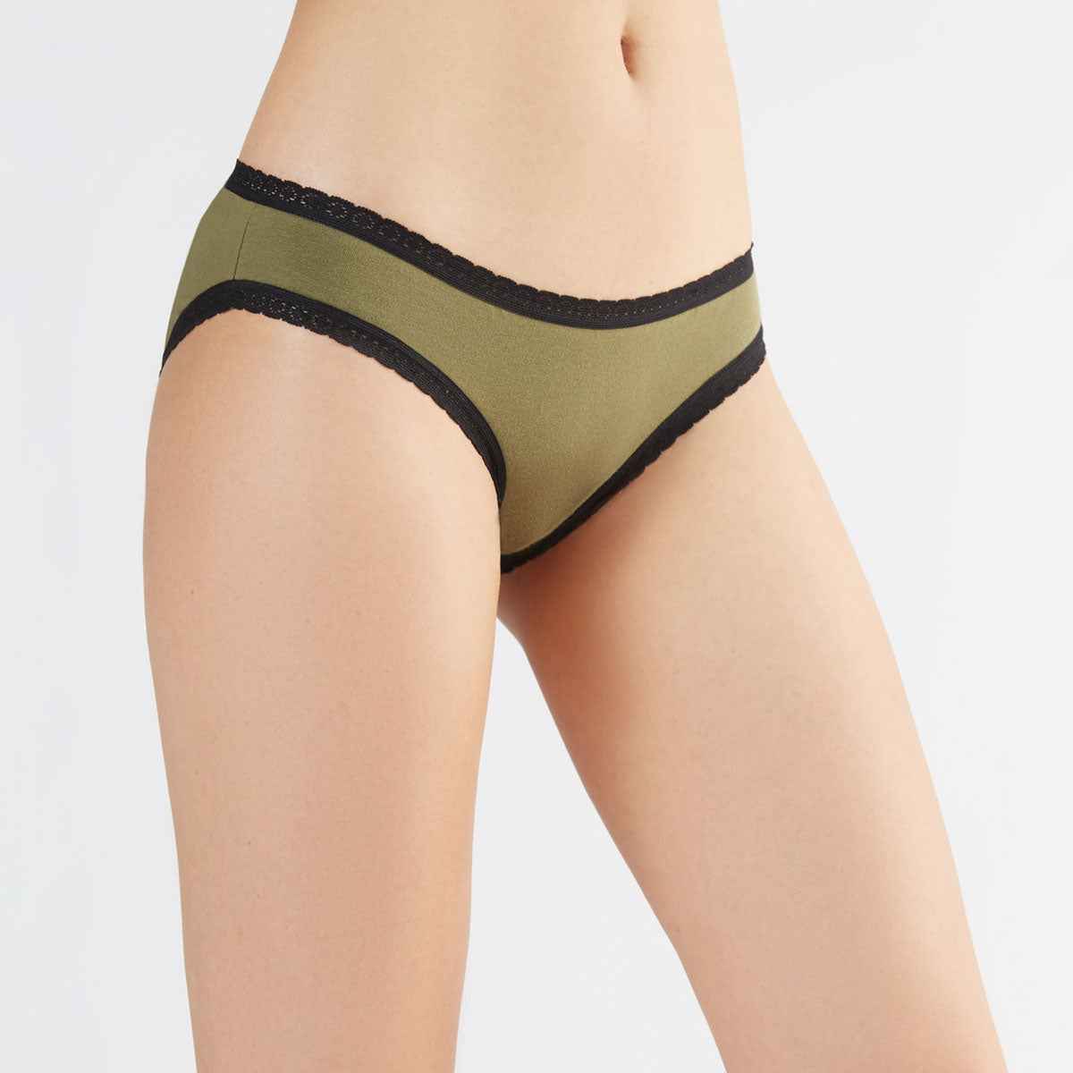 Albero Natur Damen Slip mit Spitze Bio Baumwolle Elasthan