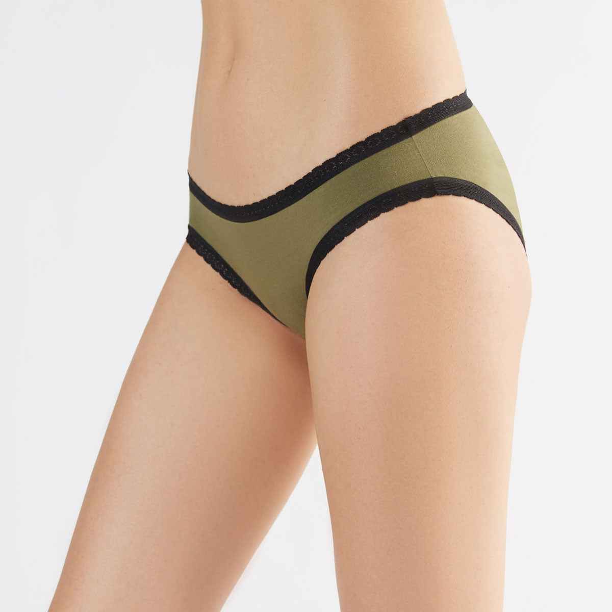 Albero Natur Damen Slip mit Spitze Bio Baumwolle Elasthan