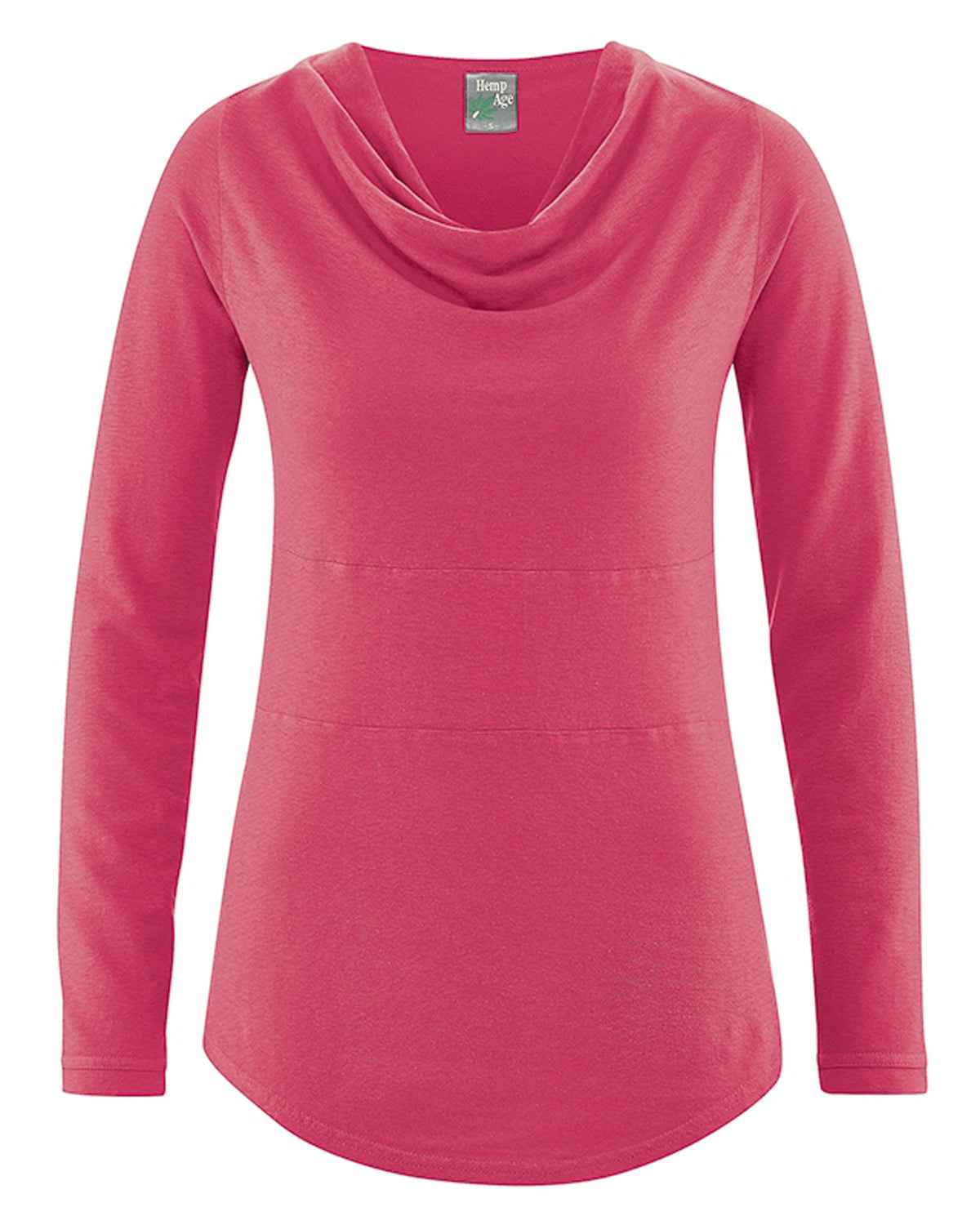 Hempage Damen Shirt Wasserfallkragen Hanf Bio Baumwolle