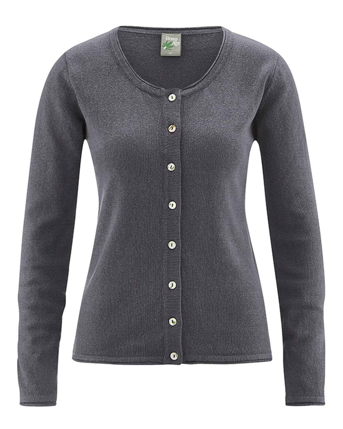 Hempage Damen Cardigan Hanf Bio Baumwolle recycelt